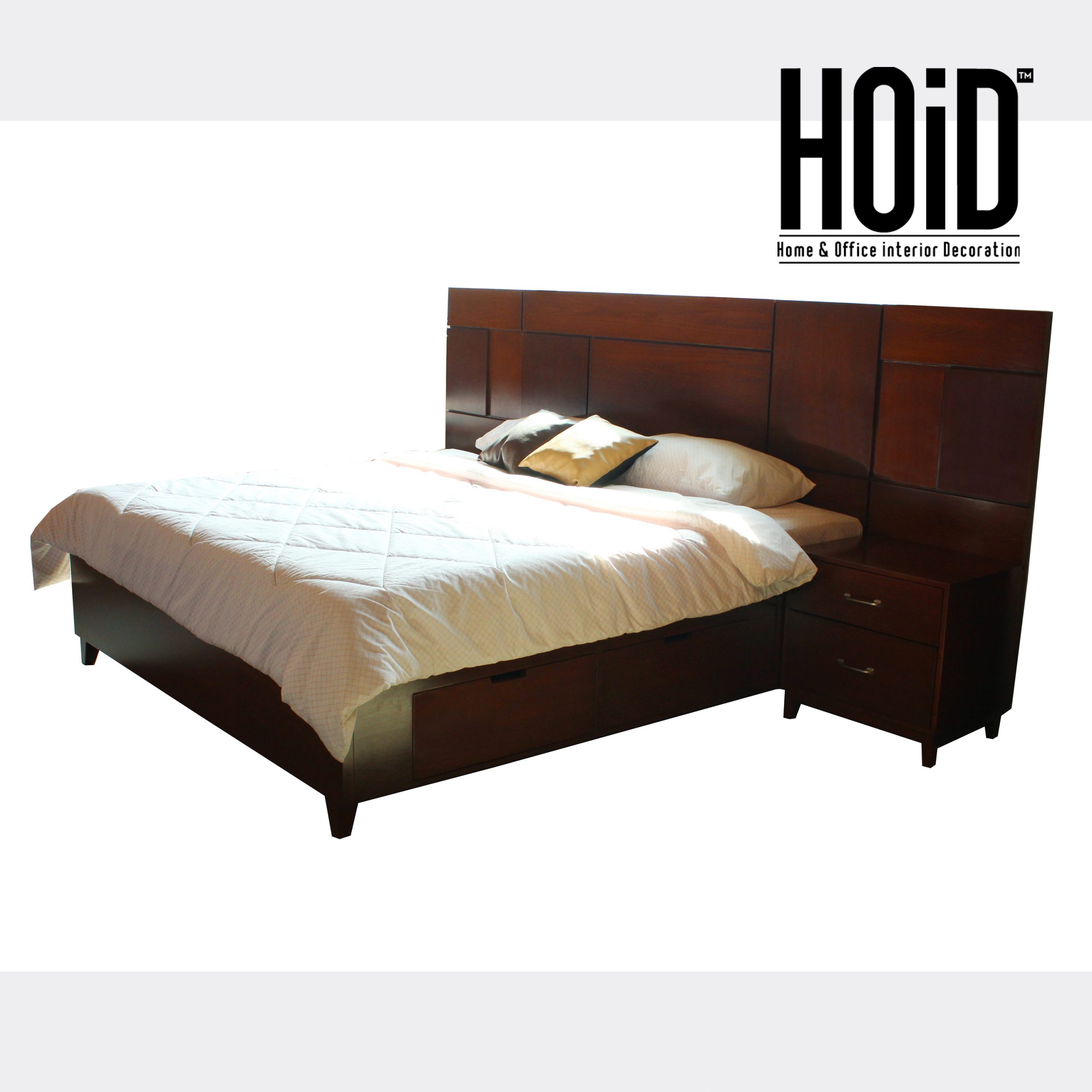 Peck Bed With 2 Storage Drawers And, King Size Bed With Side Drawers
