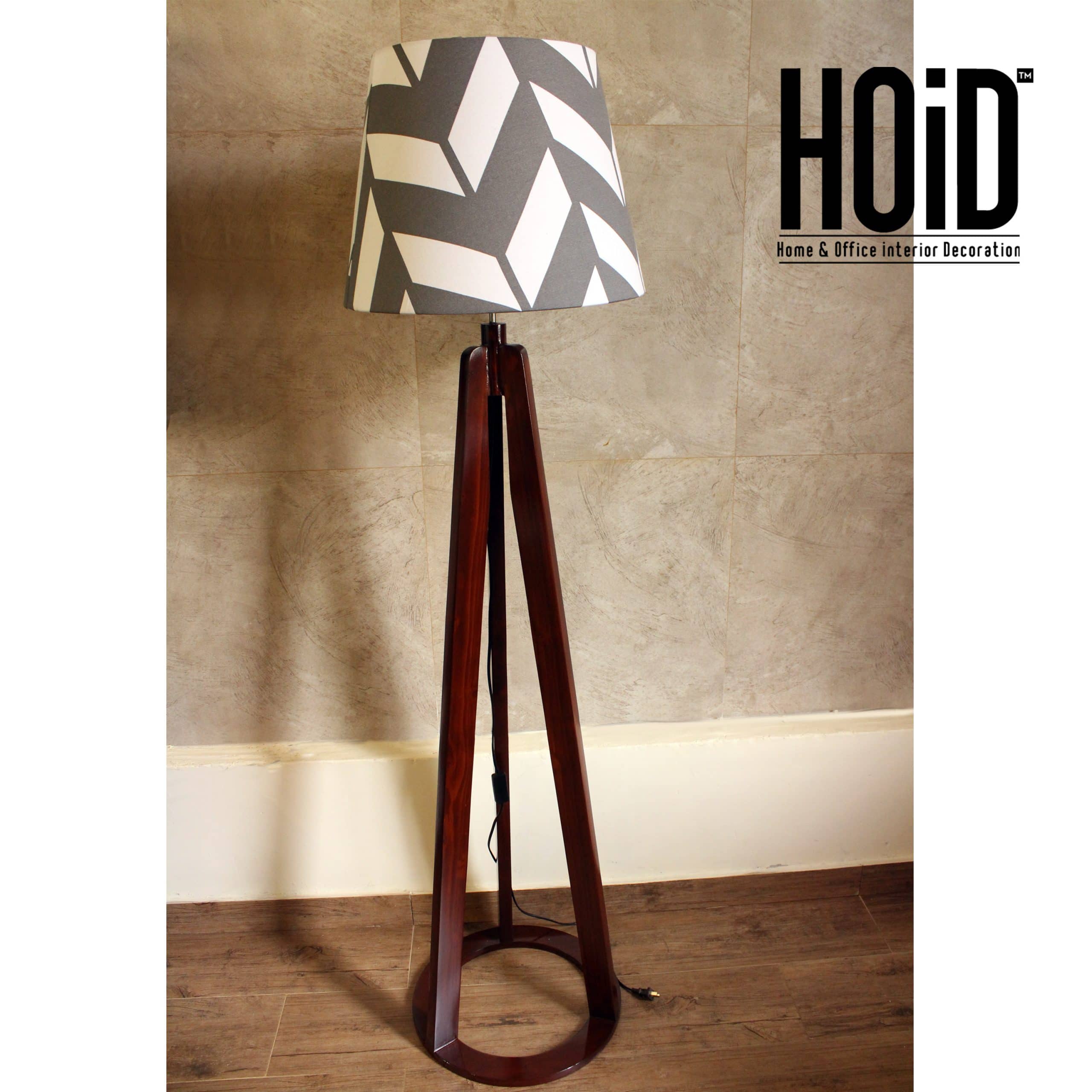 Circle Up! Wooden Floor Lamp with Canvas Shade – HOiD.pk