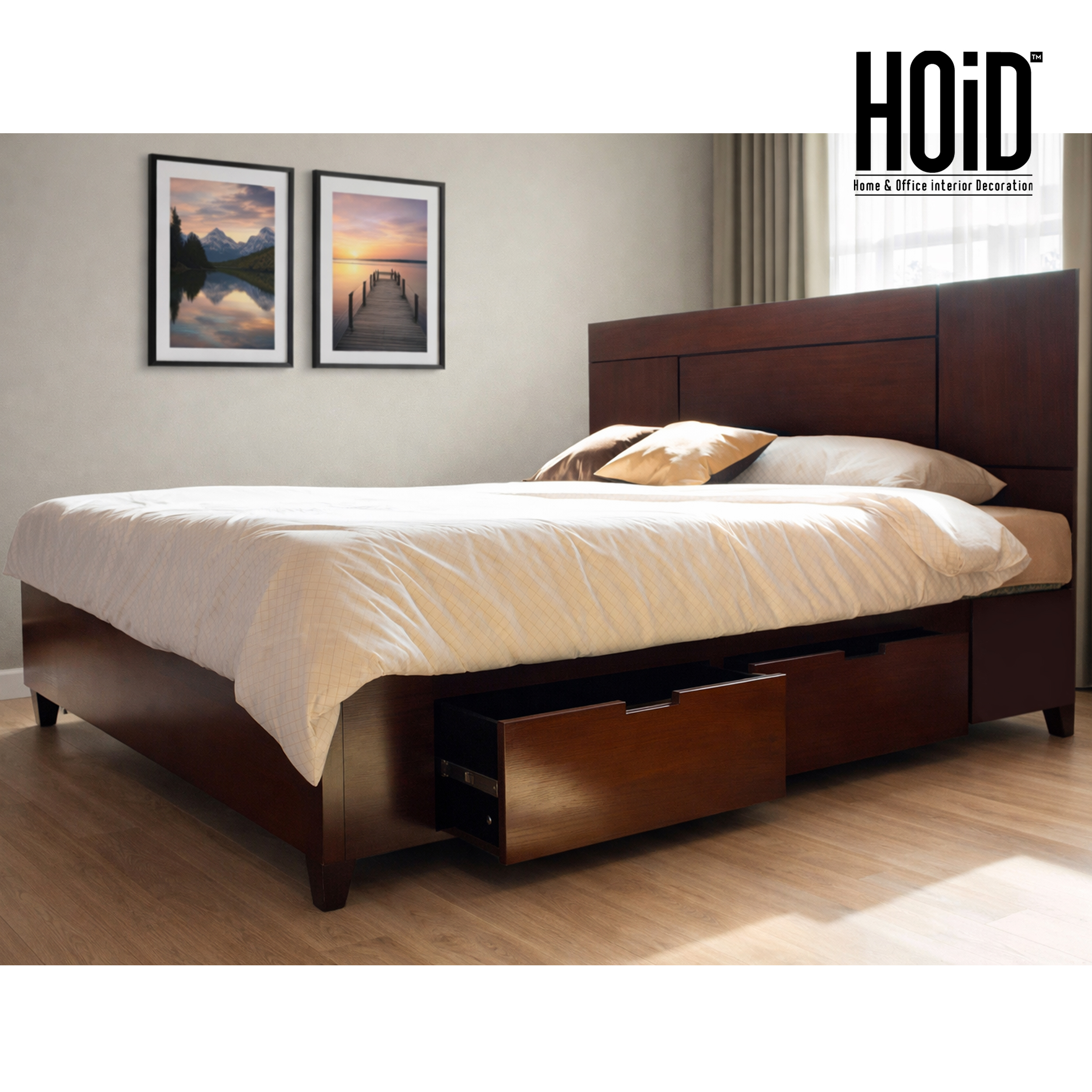 peck bed with 2 drawers