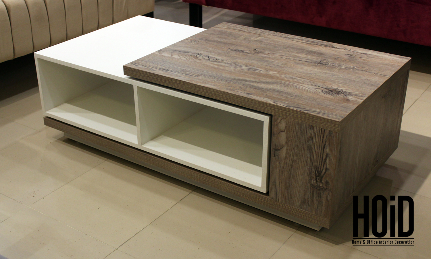 Stone Center Table with Open Storage Space HOiD.pk