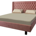 snow tufted bed in pink