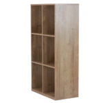 Stackin Floor Bookshelf in Melamine with open compartments.