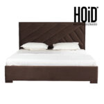 gradient bed in brown suede