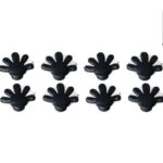 Set of 8 black corner bumper protectors made of EVA plastic.