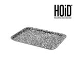 Black and white melamine serving tray.