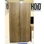 Goof 2 Door Wardrobe with a walnut brown melamine finish and modern design