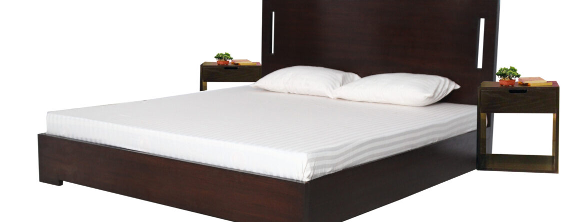 Melamine King & Queen Bed with Side Tables