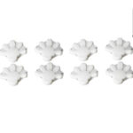 Set of 8 white corner bumper protectors made of EVA plastic.