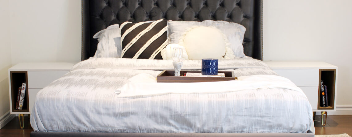 bed with side tables