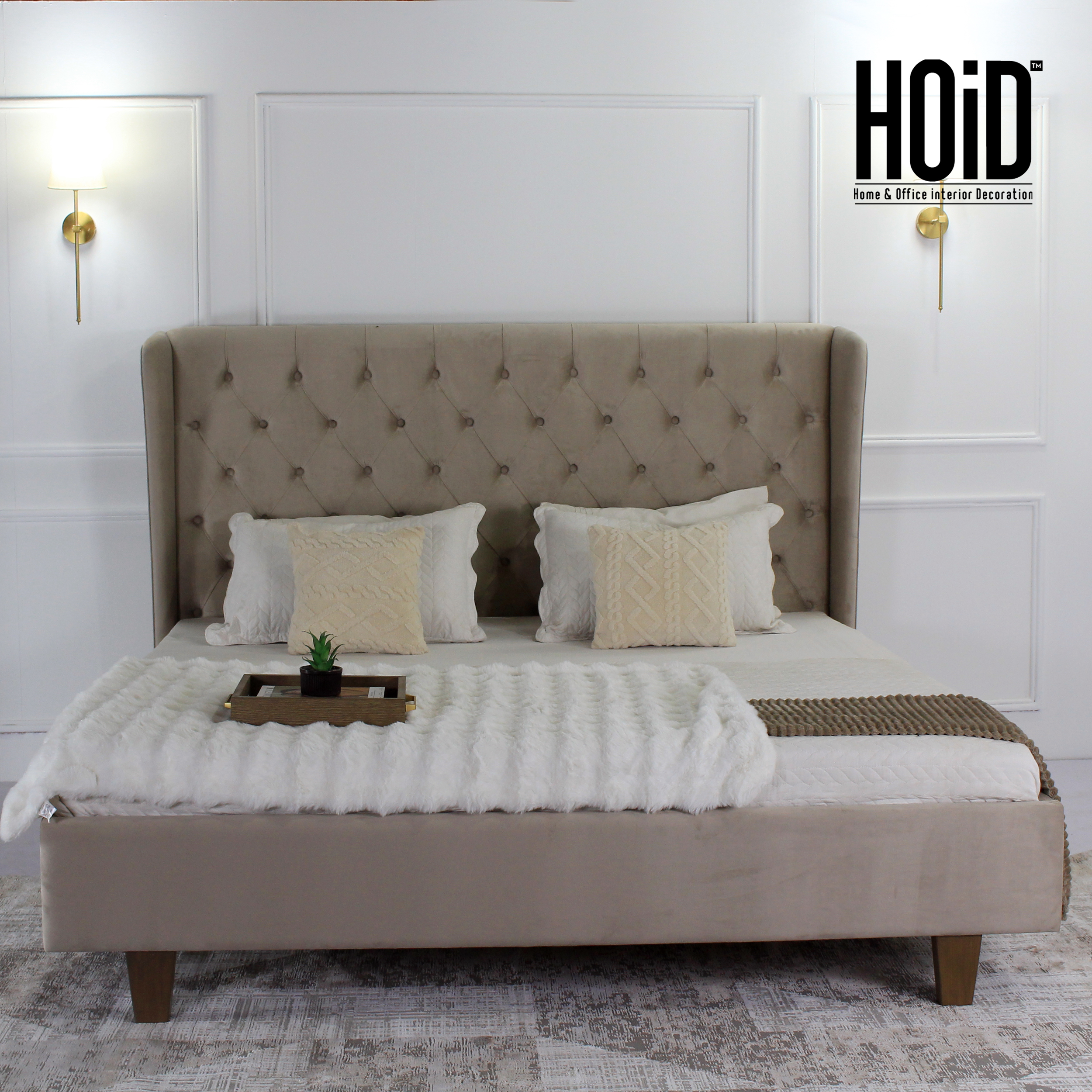 hash tufted bed