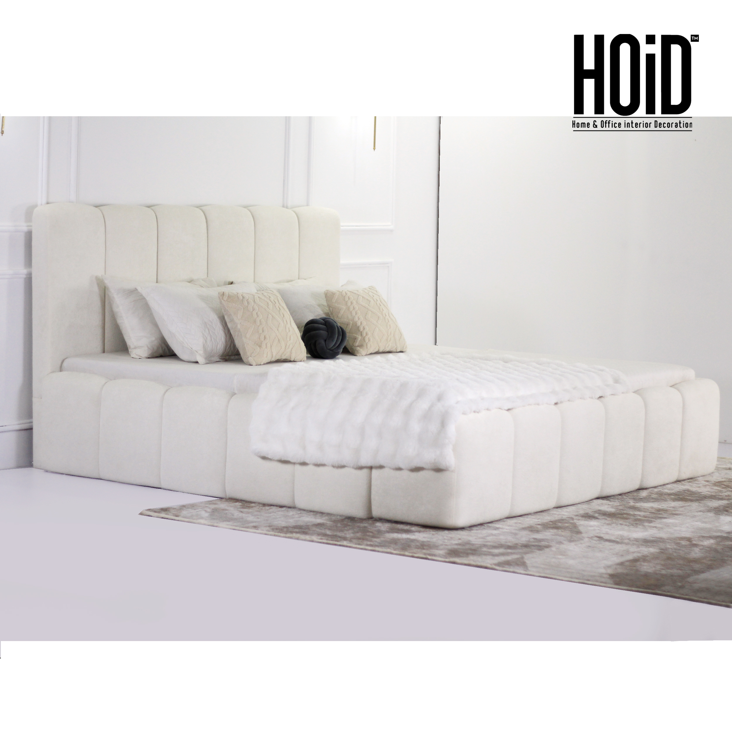 pilk boucle fabric bed