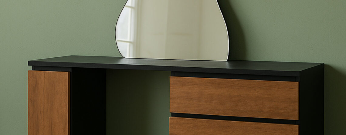 dresser with mirror
