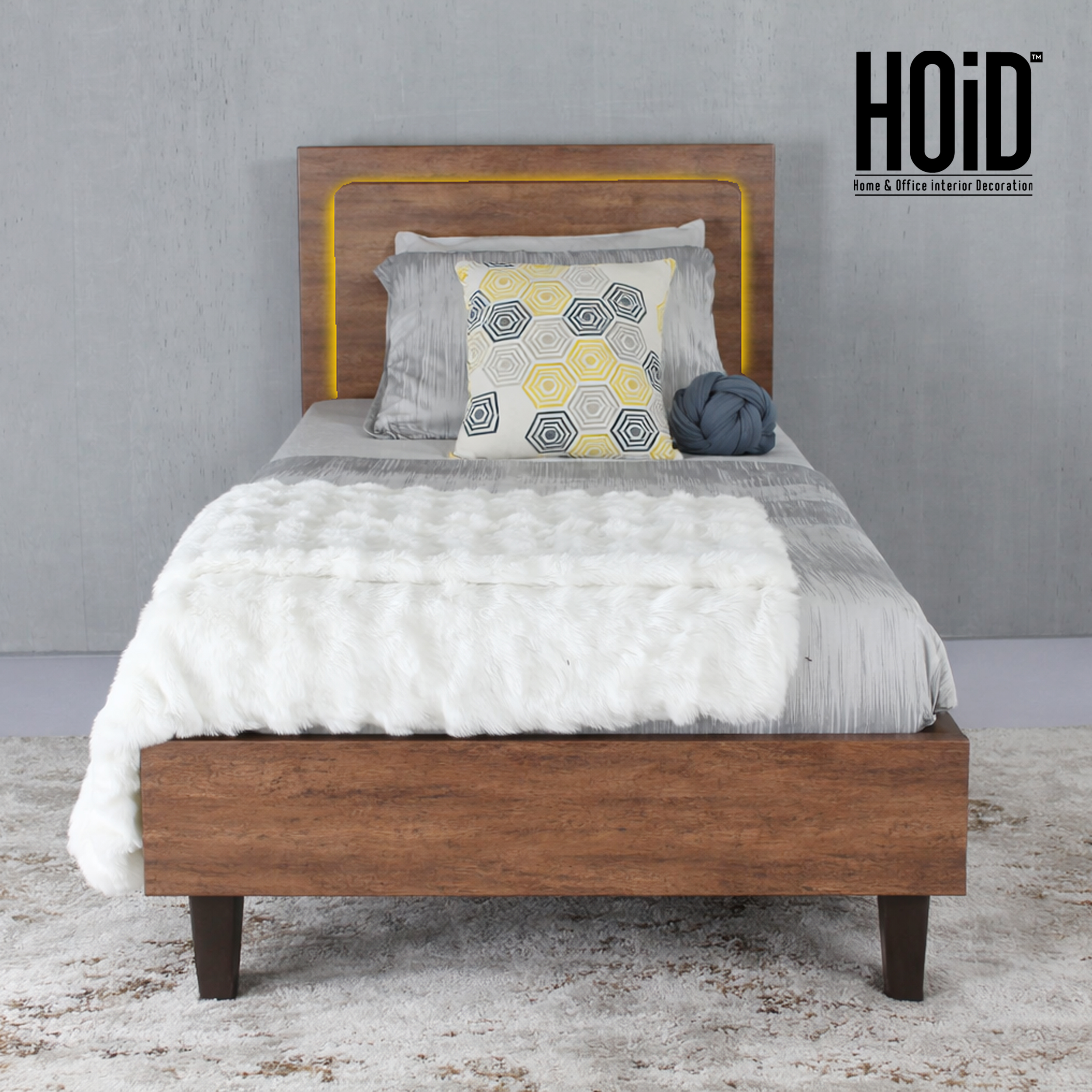 tile single bed with back light