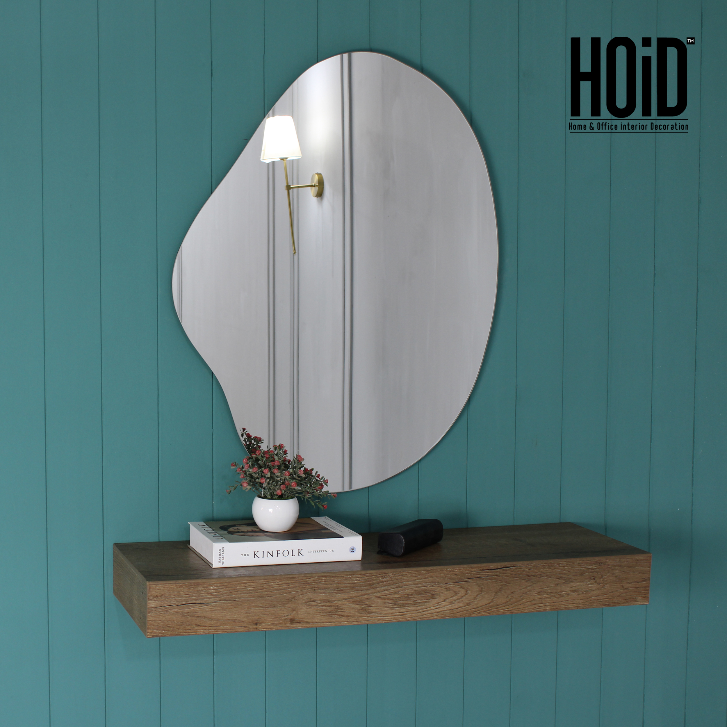 flip wall mirror with hidden shelf